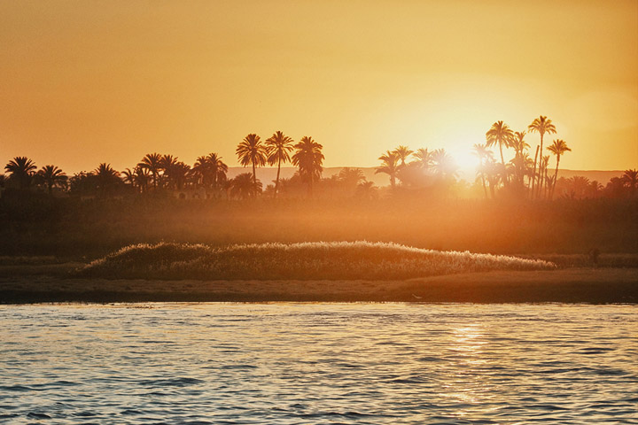 Couché de soleil sur le nil