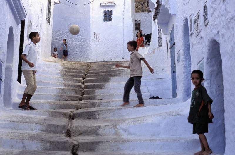 Escalier à Chefchaouen