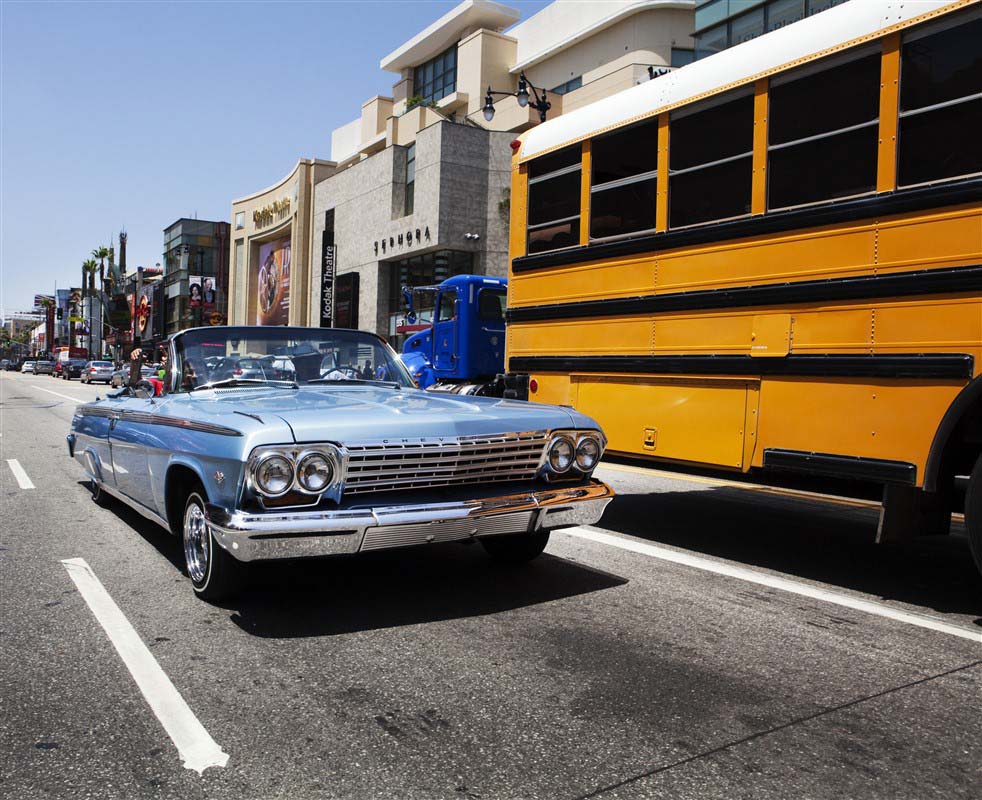 Voiture de collection sur Hollywood Boulevard