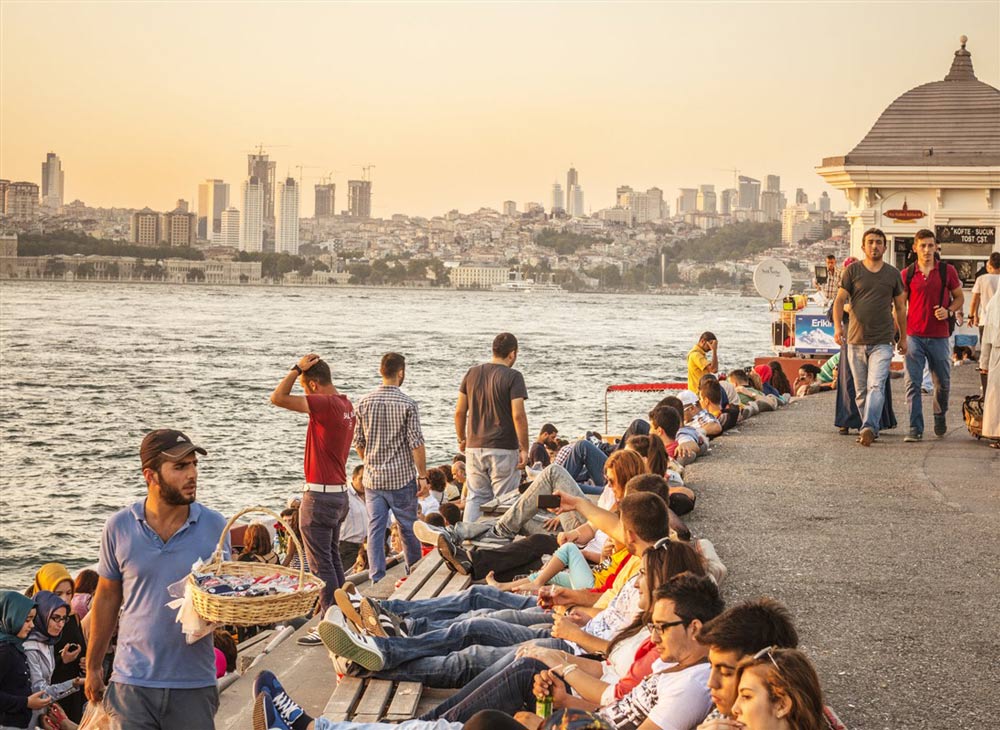 Soleil qui se couche sur Istanbul